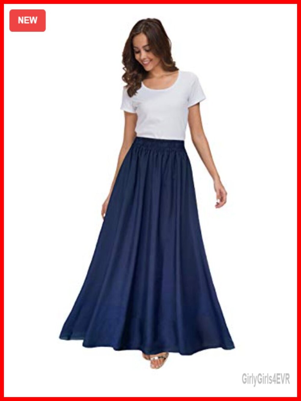 Chiffon Maxi Skirt Retro Ankle-Length Flowy Vintage Style